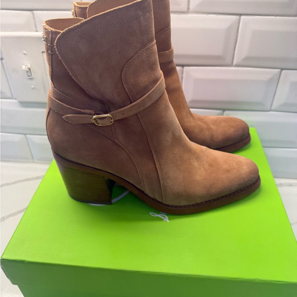 Sam Edelman Tan Suede Ankle Booties